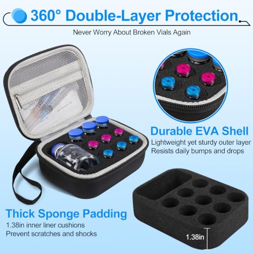 Peptide Case for Fridge, Adjustable Slot Diabetic Insulin Peptide Vial Case