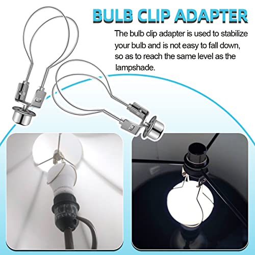 Clip on Lampshade Adapter, Shade Light Bulb Clip Adapter(1 Pcs, Silver) - color: Silver