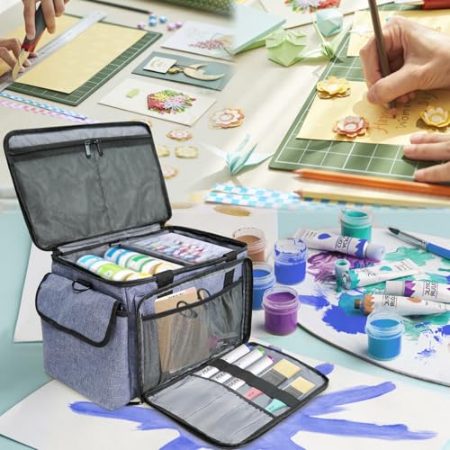 ORKELS Craft Supplies Organizer Bag, Portable Storage Tote