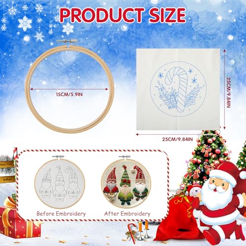 KerrDtbb Christmas Embroidery Kit, DIY Hand Embroidery Kit (A) - style: A