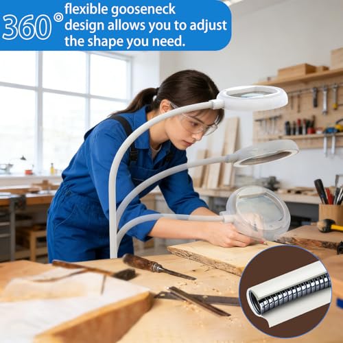 8X Large Floor Magnifying Glass with Light and Stand, 3 Color Modes