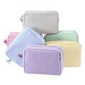 6 Pcs Seersucker Makeup Bags Striped Pouch Set for Women Bridesmaid