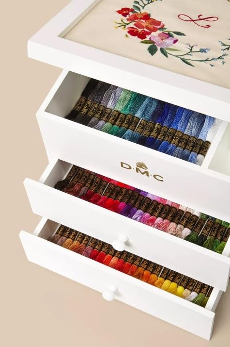 DMC Modular Storage Box Includes 100 Skeins of DMC Six-Strand Embroidery Floss