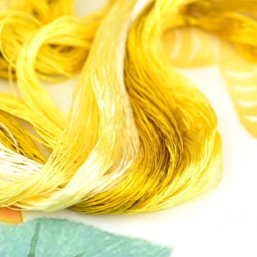 Natural 100% Silk Thread, Handmade Embroidery Thread Silk Floss 7 Colors 110m Each (17) - color: 17