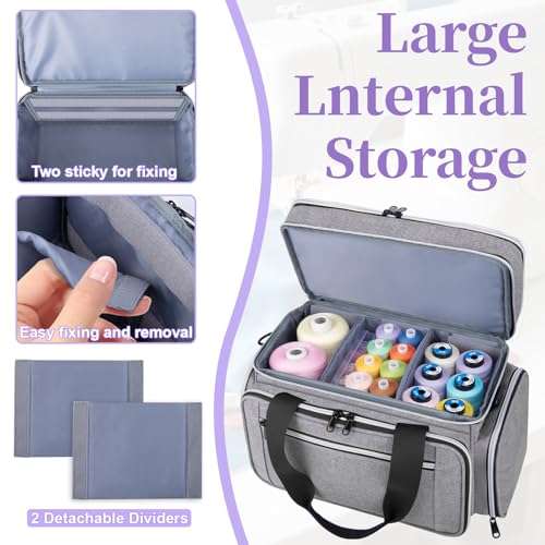 Anitor Sewing Supplies Organizer, Double Layer Sewing Storage Organizer - color: Grey, size: Medium