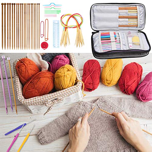 Teamoy Knitting Needles Organizer, Travel Crochet Hook Case, Purple - color: Purple