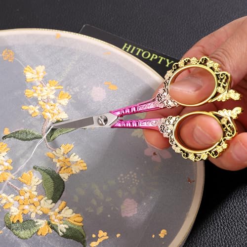 Sewing Embroidery Scissors, Sharp Tip Crochet Shears - color: Pink
