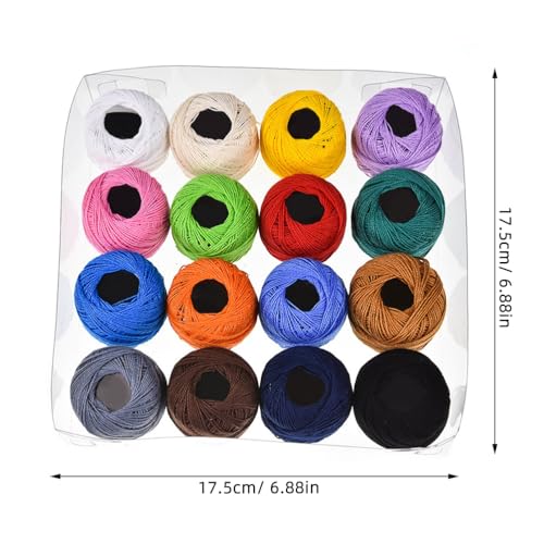 16 Color Embroidery Floss Cross Stitch Threads Stitch Line Friendship Bracelets Craft Floss for Crochet Hardanger Cross Needlepoint Hand Embroidery
