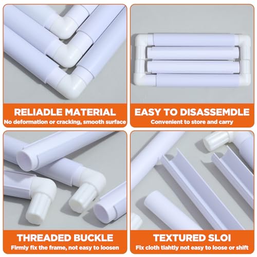 Afcabakila 3 Pcs Rectangular Embroidery Hoops White Cross Stitch Snap Frames, 3 Size Embroidery Frame for Quilting, Needlepoint, Silk-Painting DIY Sewing, Craft Tool,Craft Sewing and Ornaments