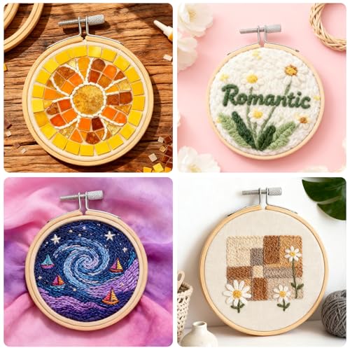 2 Pack Embroidery Hoops, 3 Inch Round Embroidery Hoops, Natural Wood Cross Stitch Hoop with Adjustable Screw for Friendly Embroidery, Cross Stitch, Craft & Beginner, and DIY Decoration - style: 3 Inch