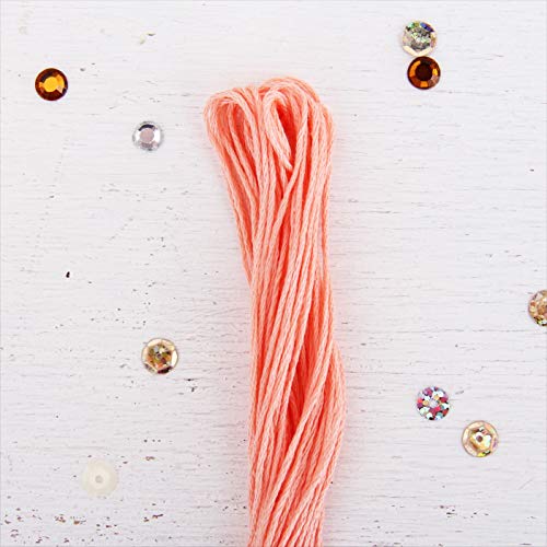 12 Skeins ThreadArt Cotton Embroidery Floss, Light Apricot - color: Light Apricot