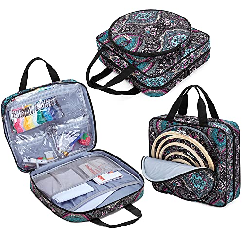 LoDrid Embroidery Project Bag, Square Supplies Storage Tote, Totem - color: Totem