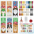 INFUNLY 6 Set Goose in Mushroom DIY Cross Stitch Bookmark Kits for Beginners Cat Dog Counted Cross Stitch Kit with Instruction Frog Cow Mushroom Embroidery Bookmark Kit for Book Lovers Readers Gifts - style: Animal Mushroom Heads