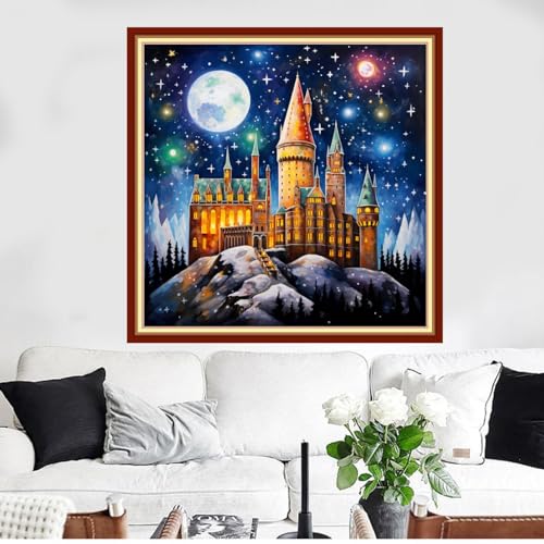 Funxvoot Stamped Cross Stitch Kits Beginners Full Range of Embroidery Kits for Adults 11CT Embroidery Patterns Needlepoint Kits Printed Cross Stitch Kits- (Magic Castle 18x18 inchs) - color: Cross Stitch Kits 26