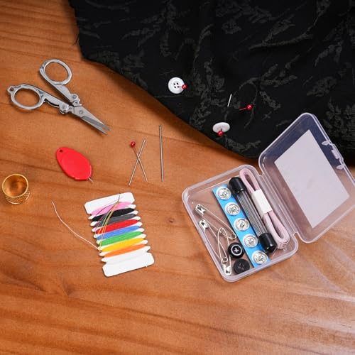 Travel Sewing Kit, Mini Sewing Kit Travel Size with Threads Needles Buttons