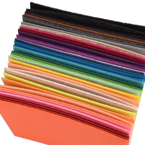 Craft 40pcs 4"x4" Felt Fabric Sheets for DIY Color Felt Cloth Projects