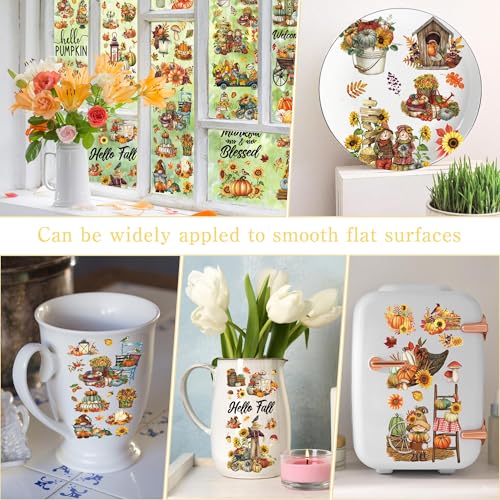 10 Pcs Fall Rub-On Transfers for Furniture & Crafts, 12 x 6 Inch - style: Vintage Fall