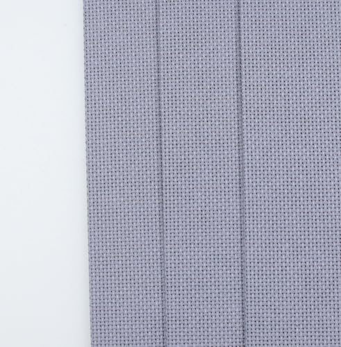KCS 3 pc of 12" x 18"(30cmx45cm) Counted Cotton Aida Cloth Cross Stitch Fabric (Light Steel Grey,18CT) - color: Light Steel Grey, size: 18CT