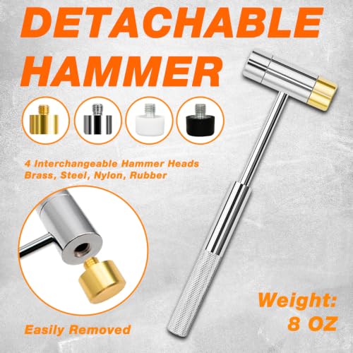 BESTNULE 26pc Roll Pin Punch Set with Bench Block & Pivot Pin Tool & Hammer - size: 26-piece set