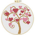TCDZMYGS Stamped Cross Stitch Kits for Beginners-Tree of Love,with Hoop - color: Love Tree-2603