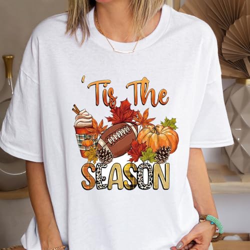 4 Sheets Fall Thanksgiving Iron On Transfers for T-Shirts, Heat Transfers Vinyl Harvest Pumpkin Maple Leaf Dwarf HTV Vinyl Iron on Decals for T-Shirt Clothes Pillow Hoodie DIY Crafts - color: D