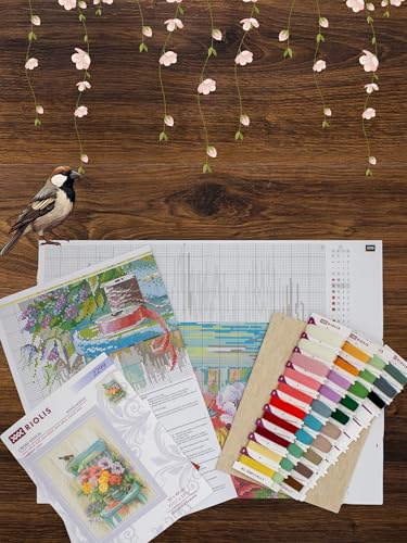 RIOLIS 2299 Garden Flowers Counted Cross Stitch Kit 11.75 x 15.75 in - style: Garden Flowers 2299