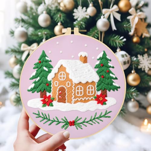ORIGACH 6 Pcs Christmas Embroidery Kit for Beginners - style: Christmas