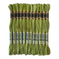 Magical Color Variegated Cross Stitch Thread Color Variations Embroidery Floss Pack, 8.7-Yard, Khaki Green, Pack of 12 Skeins