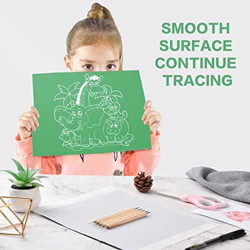 50 Sheets Carbon Paper Graphite Paper White Carbon Transfer (8.5 x 11.5 inch) Tracing Papers with 5 PCS Embossing Styluses Dotting Tools for Wood Paper Canvas Craft - color: White-50