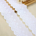 White Cotton Lace Trim Eyelet Lace Ribbon Scalloped Embroidery Lace Trim for Dress, Pillow, Dolls/Pets Clothes (7 Yards x 2.7 Inch) - color: White 2.7inch
