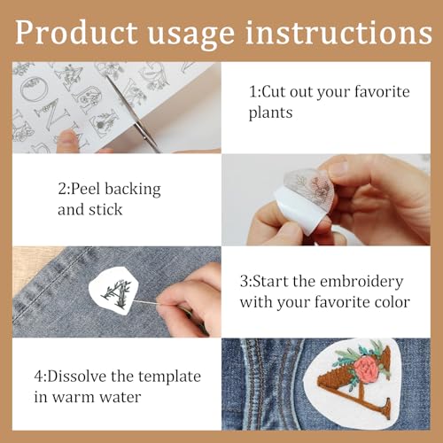 114 pcs Water Soluble Embroidery Patterns - style: A