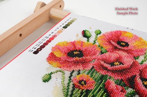 AllAboutEmbroideryUA Bead Embroidery kit Poppies DA-2118 Beaded Cross Stitch Floral Needlework kit