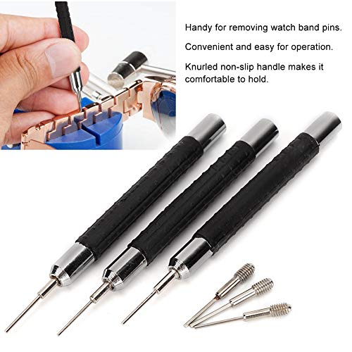 Watch Band Link Remover Watch Pin Band Chain Link Remover Pin Punch Strap Adjuster Watch Repairing Tool, 0.7mm 0.8mm 0.9mm Tool Set