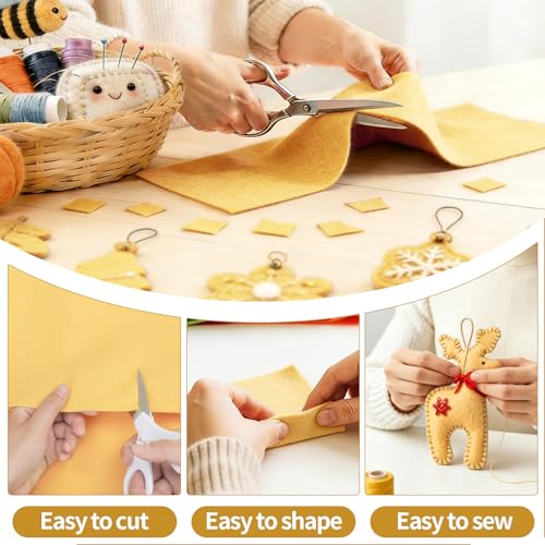 Butter Yellow Felt Fabric Sheet 36" X 36", 1.4mm Thick Large Soft Durable Flexible Craft Felt by The Yard, Nonwoven Fabric for DIY Sewing, Arts and Crafts, Decoration Projects - color: Butter Yellow, size: Cut by the yard