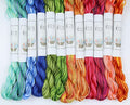 KCS Big skeins of 25 Meters Size 25 Color Variegated Cross Stitch Stranded Threads,12 skeins,11 - color: 12skeins11, size: 12 skeins