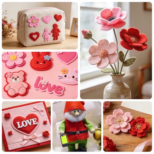 Catephe 24 Pcs Red Felt Fabric Sheets, 8 Inch X 12 Inch 1mm Craft Felt - color: Red 24pcs