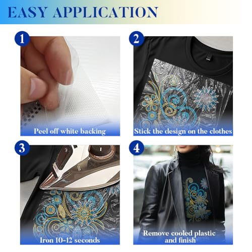 1 Pc Blue Rolled Floral Rhinestone Iron on Hotfix Transfer Decal, Bling DIY Patch Clothing Repair Applique T-Shirt Vest Shoes Hat Jacket Decor Clothing DIY Accessories - style: Blue Rolled Floral