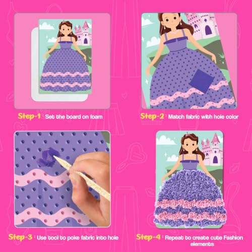 jackinthebox Poke Art Fashion Art Craft Kit for Girls, Kids, Toys, Ages 4-8 - style: Fashion