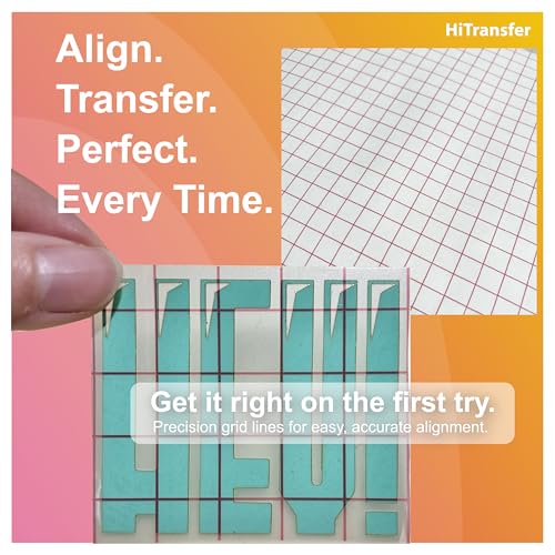 Clear Transfer Tape for Vinyl - 12’’ x 49 FT w/Red Alignment Grid Transfer Paper for Wall, Window, Crafts and Decals, Medium Tack Vinyl Transfer Tape for Permanent Adhesive Vinyl Sheets