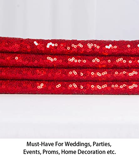 ShiDianYi 30 Feet Sequin Fabric by The Yard 10 Yards Red Sequin Fabric for Sewing Glitter Mesh Fabric Material Fabric Spakle Fabric for Dress Red Sequin Fabric Backdrop - color: Red, size: 10 Yard