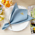 DerF HOME Cloth Napkins 100% Pure Linen, Light Blue, Set of 4, 18x18 - color: Light Blue-napkins(set of 4)