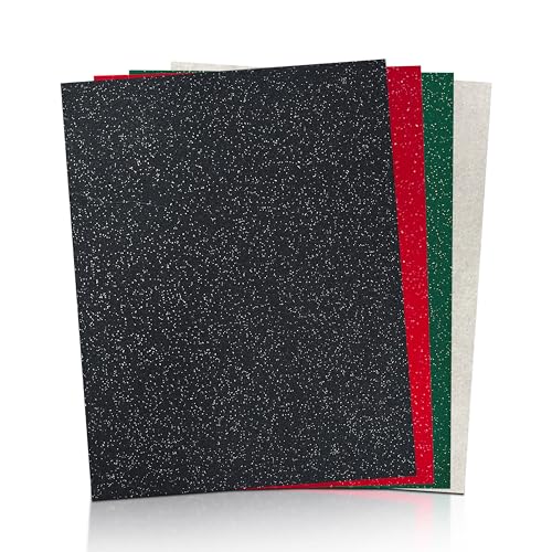 FabricLA | Glitter Acrylic Felt Fabric Sheets | 1.6mm Thick | Vibrant Colors, Mess-Free, Durable Design,Easy to Cut & No-Shed for DIY Crafts, Costumes & Home Décor - 9x12 Inches - 4 Pieces Mix Colors - color: Mix Colors ( 4 Pieces )