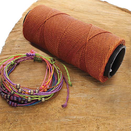The Beadsmith Knot It Waxed Polyester Cord – Chestnut Color – 0.7mm Diameter – Light Wax, 144 Meters (472 Feet) Per Spool – Make Jewelry, Macrame, Friendship Bracelets and DIY Crafts - color: Chestnut