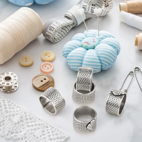 Colaxi 5Pcs Sewing Thimble Sewing Thimble Finger Protector Alloy Sturdy Fingertip Thimble Thimble for Hand Sewing for Needlework Embroidery