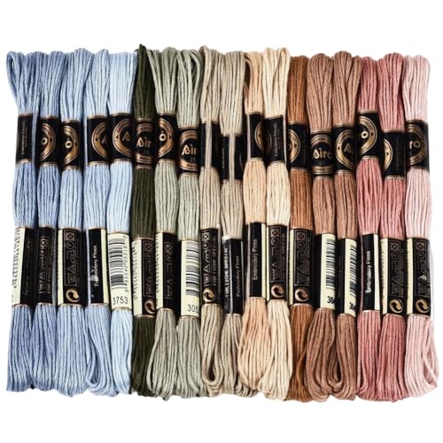18 Skeins 157.5 Yards Colored Hand Embroidery Thread Floss String Cross Stitch Threads Craft 6 Ply Variegated Polyester Friendship Bracelet Strings for Sewing Making Needlecraft Knitting Diy - color: Colorful