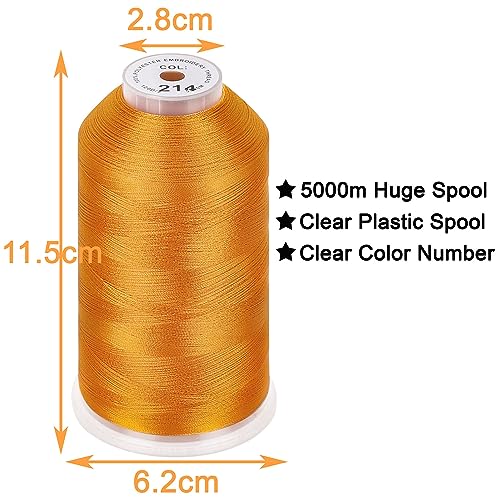 New brothread 2 Huge Spools Embroidery Machine Thread - Deep Gold - color: Deep Gold-214