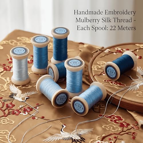 Natural 100% Mulberry Handmade Embroidery Silk Thread Silk Floss (64) - color: 64