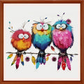 Redxing Counted Cross Stitch Kit for Beginners,Unprinted Needlepoint Kits for Beginners Cross Stitching Embroidery Kit 11CT Stitches kit-Three Colorful Little Birds 18x18 inch - color: Setpattern03