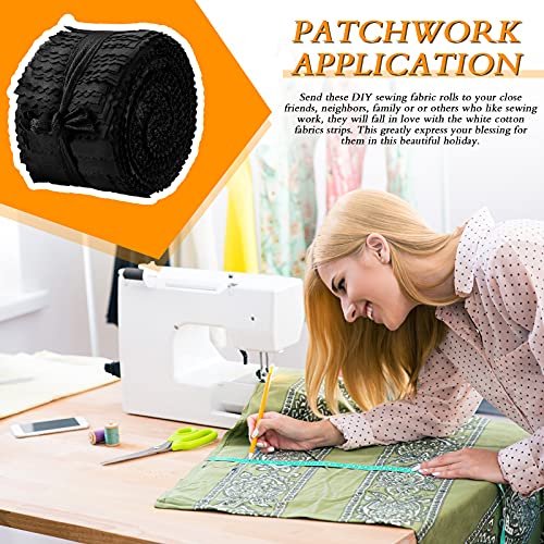 Boao Fabric Strips Collection - 40 Pieces Jelly Fabric Rolls for Quilting, Craft, Patchwork & DIY Projects (Black, 2.5 x 44 Inch) - color: Black