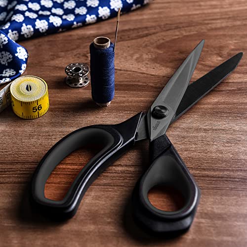 LIVINGO Fabric Scissors 2 Pack Heavy Duty Sewing Shears Titanium - color: Black